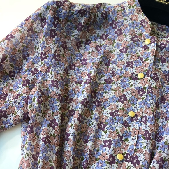 Vintage 80s mod floral pleated dress 💐 - Picture 3 of 6